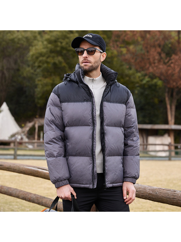 男装加厚羽绒服男新款连帽男士冬装户外休闲保暖拼色青年潮牌外套