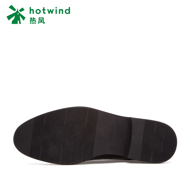 热风hotwind2018秋新款皮鞋男英伦平底男士系带休闲鞋简约潮流H43M7302