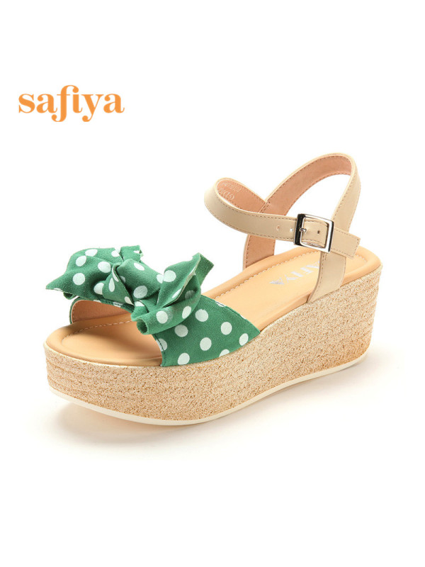 索菲娅Safiya夏PU皮圆头高跟休闲单鞋女SF42110104