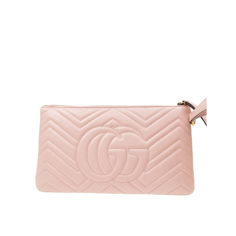 gucci女包古驰女士粉红色双g爱心手拿包零钱包古奇奢侈品女包