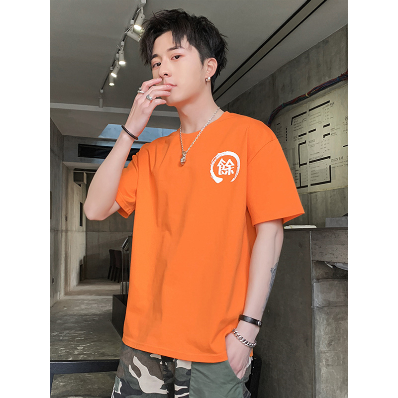 三弦(LA CORDE)短袖t恤男士2019夏季新款国潮潮流宽松休闲衣服圆领体恤男装LA-MD-9160