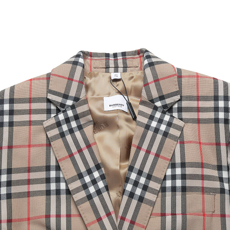 博柏利/巴宝莉 BURBERRY 女款绵羊毛方正版型量裁西服上衣外套8033466