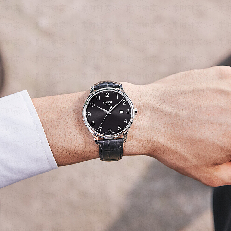 天梭(TISSOT)手表 俊雅系列石英男士手表 石英表