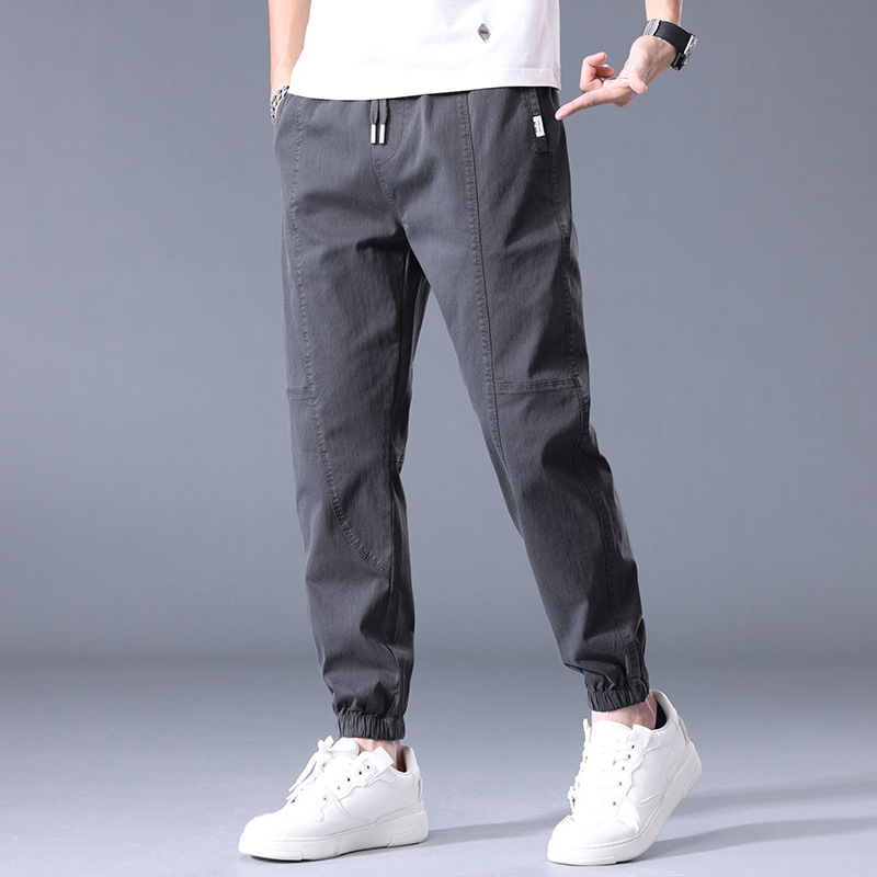 ceba品质抽绳休闲裤男款弹力宽松束脚裤男ins潮牌男生帅气百搭哈伦裤