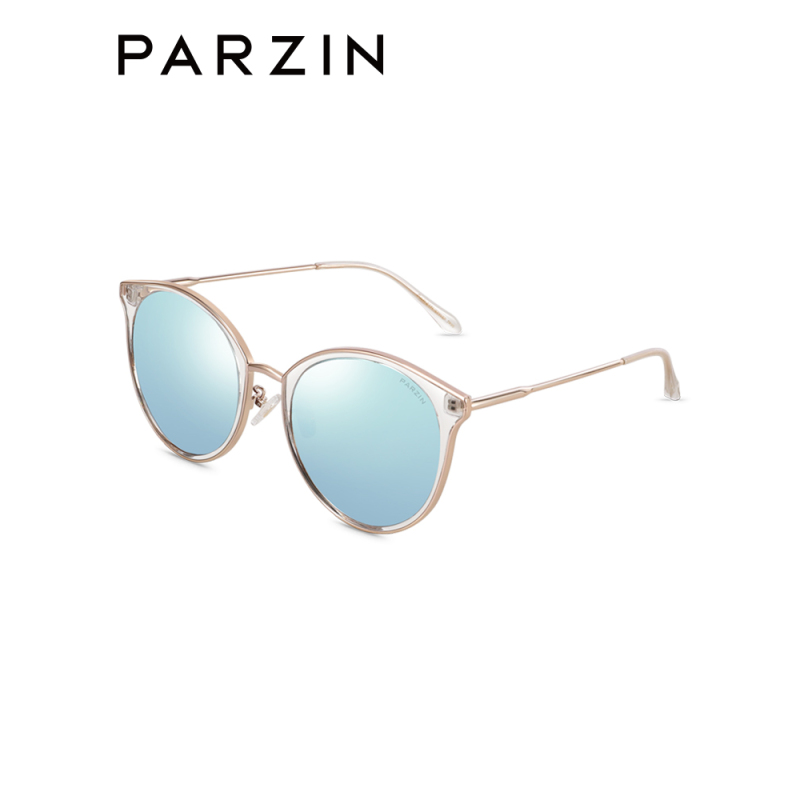 帕森（PARZIN）眼镜偏光太阳镜女 时尚炫彩镜片猫眼金属圆框潮墨镜 驾驶镜9915