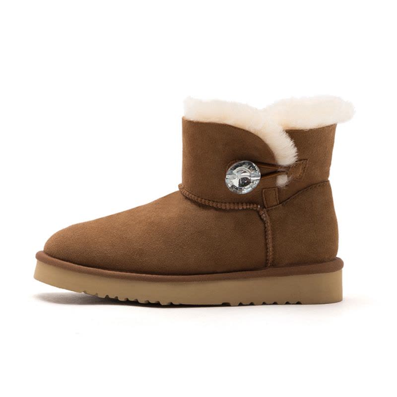 St&Sat/星期六冬季新款圆头低跟绒里雪地靴女靴SS9411A483图片