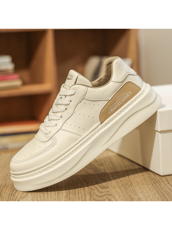 男鞋2025新款春季潮牌百搭低帮小白鞋青少年运动休闲增高软底板鞋