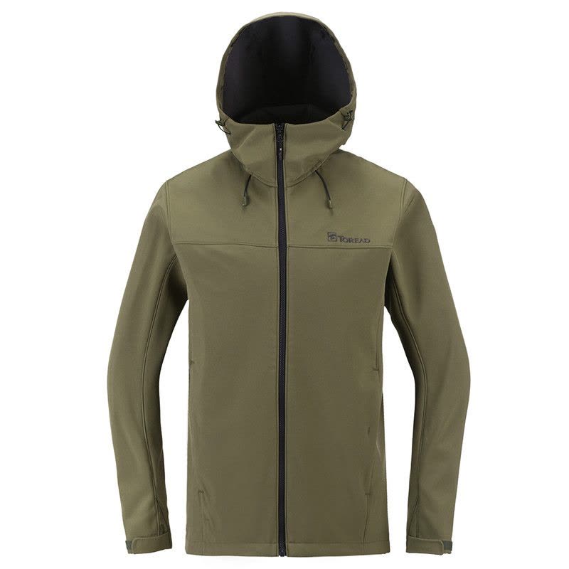 探路者户外情侣男女防风连帽弹力软壳衣HAEF91033图片