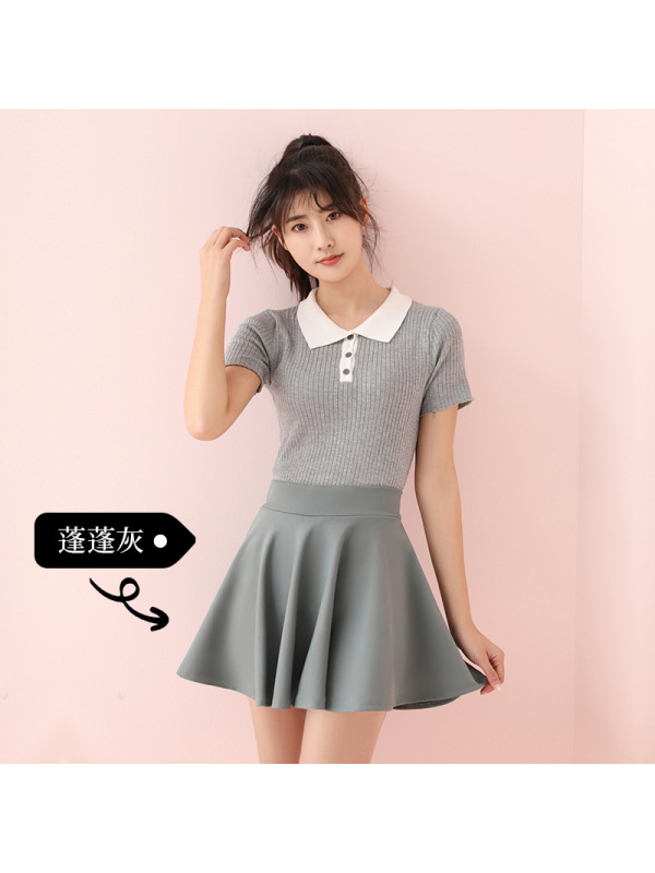 CeenBulled女士运动短裙高腰宽松带安全裤防走光半身裙跑步健身服网球裙夏