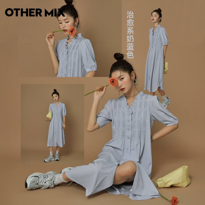 OtherMix法式花边连衣裙2021年新款娃娃裙韩版春季减龄洋气裙子女