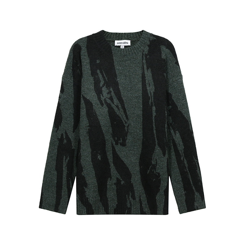 高田贤三 KENZO 男士腈纶Pleat Camo圆领长袖针织衫套头衫毛衣FB6 5PU605 3CE