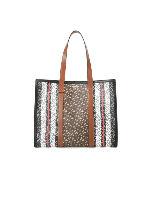 预售BURBERRY TB LOGO TB专属标识 条纹相拼 单肩包托特包8019383