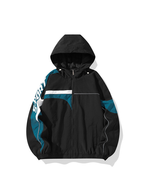 春秋季新款夹克男装时尚潮流青少年连帽男士开衫上衣宽松夹克外套