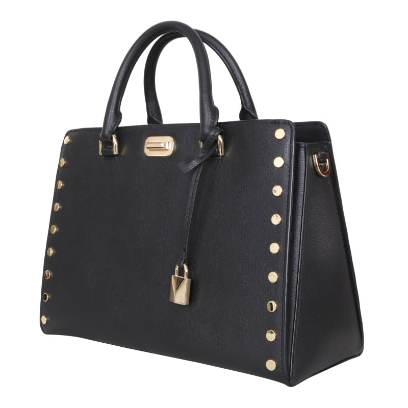 MICHAEL KORS 女士黑色皮质手提包斜跨包30T7GYFS3L BLACK