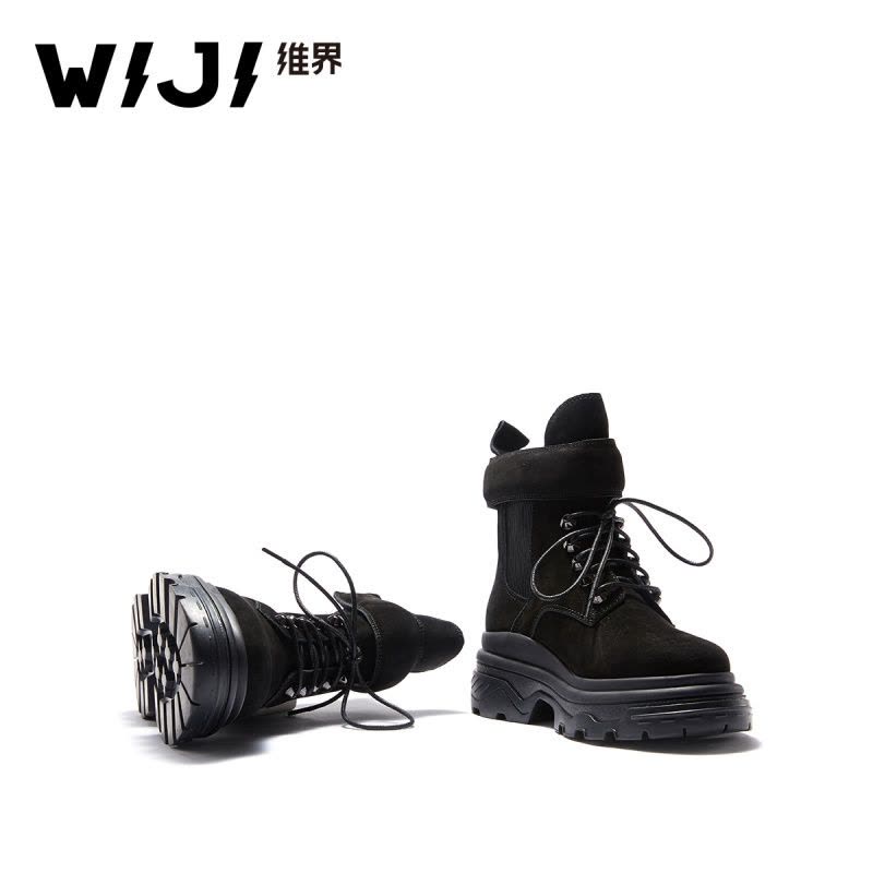 WIJI冬季新款欧美时尚休闲保暖雪地靴个性潮流纯色青春气质魅力女图片