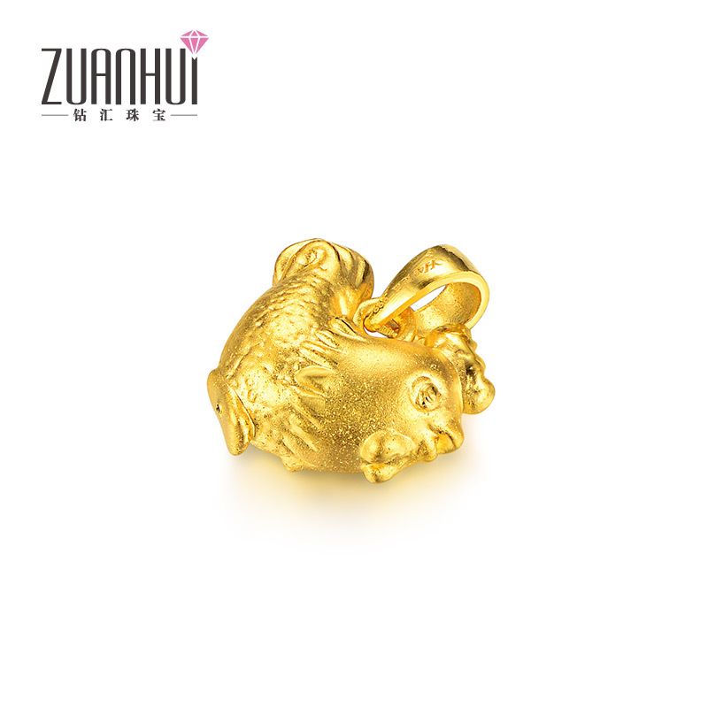 ZUANHUI钻汇珠宝黄金3d硬金吊坠生肖鸡 999足金锁骨项链挂坠女首饰颈挂饰