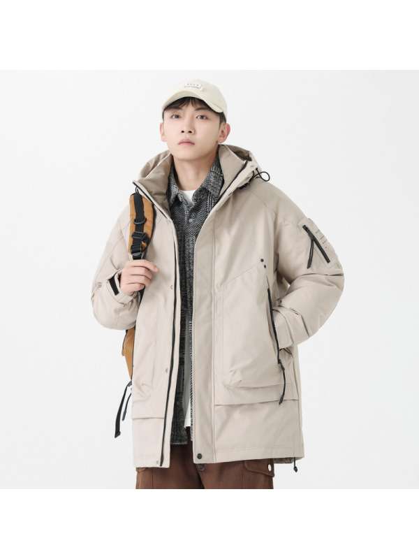 男装加厚羽绒服男士冬季新款潮牌鸭绒冬装保暖工装冲锋衣连帽外套