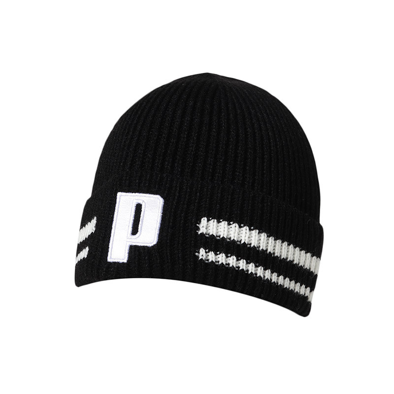 puma彪马针织帽冬季女帽潮流街头冷帽保暖护耳毛线帽021716 02171602