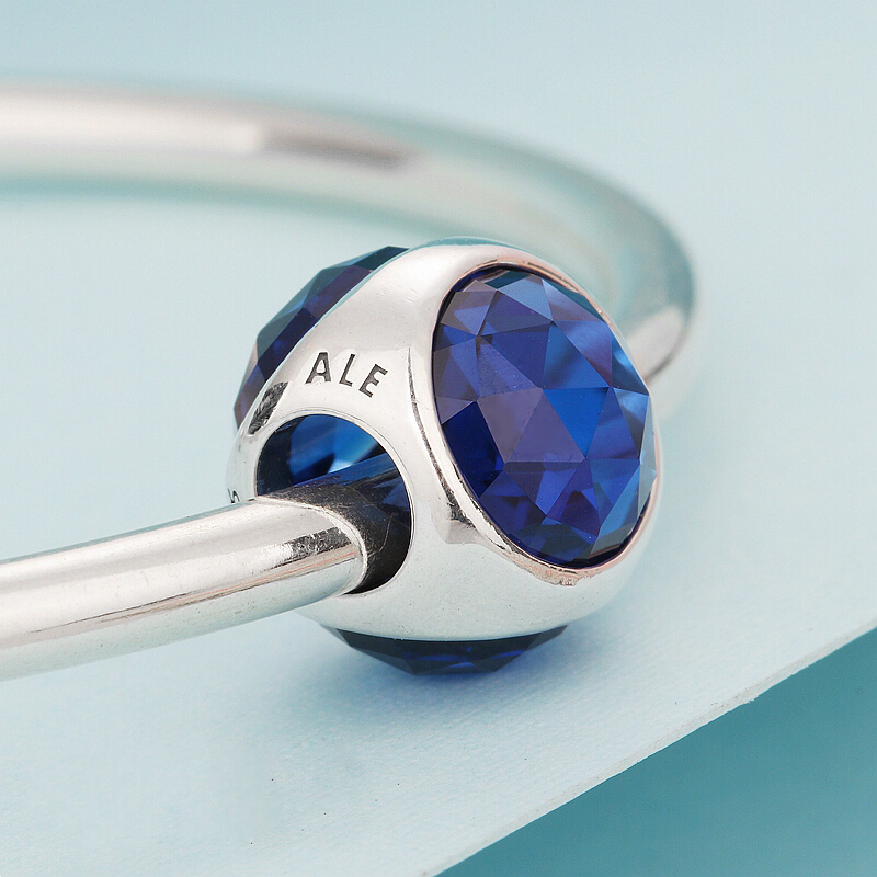 pandora潘多拉蓝色闪耀的水滴串珠925银串饰792095ncb