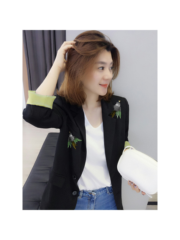 bobowalzt气质时尚优雅百搭外套女 欧洲站女装2019春季新款复古民族风外套B191y02196p