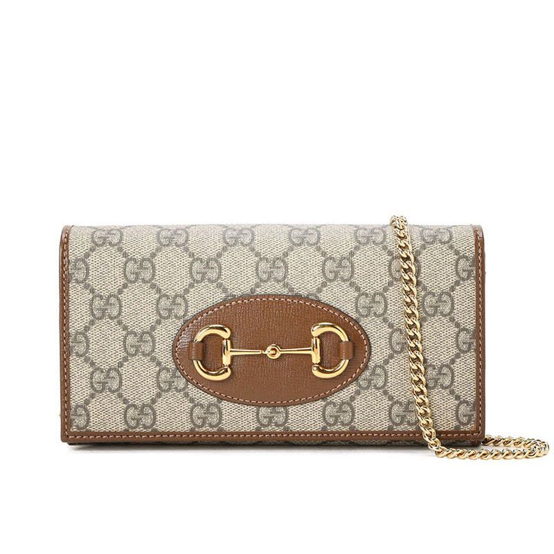 古驰GUCCI Gucci 1955 老花款 链条包621888 金扣 女士单肩斜挎包图片