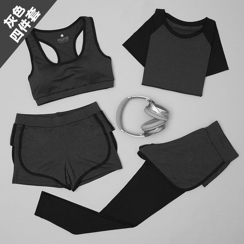 CeenBulled瑜伽服女2022春夏新款上衣修身显瘦健身房跑步专业运动套装五件套图片