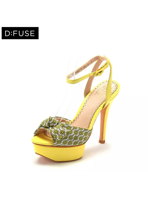 D:FUSE/迪芙斯夏季新款时尚撞色鱼嘴高细跟凉鞋女鞋DF42110048