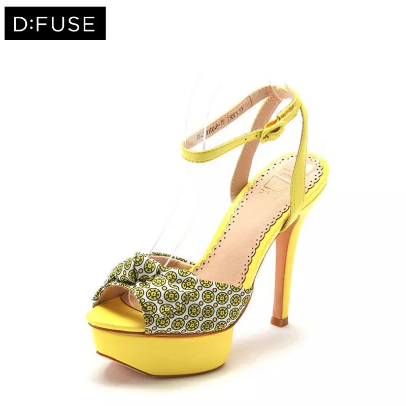 D:FUSE/迪芙斯夏季新款时尚撞色鱼嘴高细跟凉鞋女鞋DF42110048图片