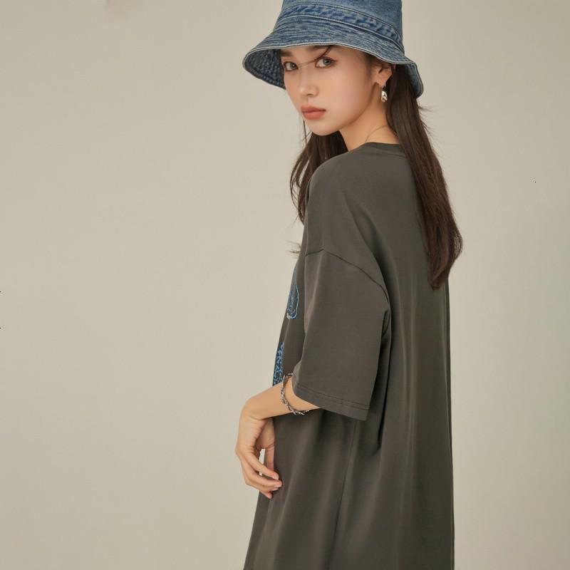 OtherMix可爱猫咪T恤2021年夏季新款动物印花宽松短袖圆领女上衣