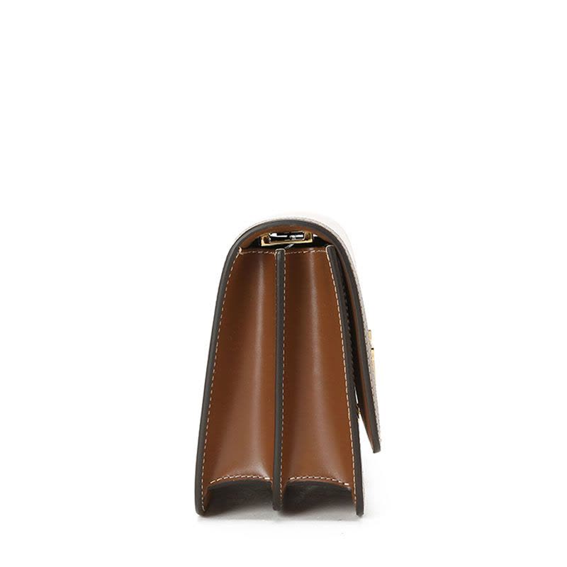 预订 BURBERRY TB 专属标识双色帆布拼皮革锁扣包单肩包斜挎包 小号 21*6*16CM图片