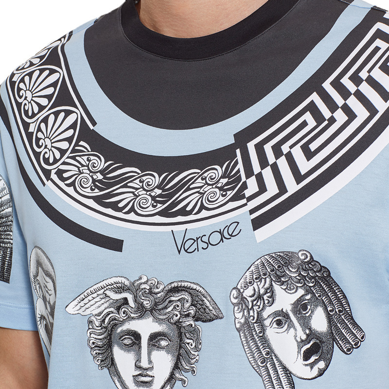 VERSACE 范思哲 奢侈品 男士圆领棉质印花短袖T恤 A79332 A225132 A153 (尺码偏大一码）