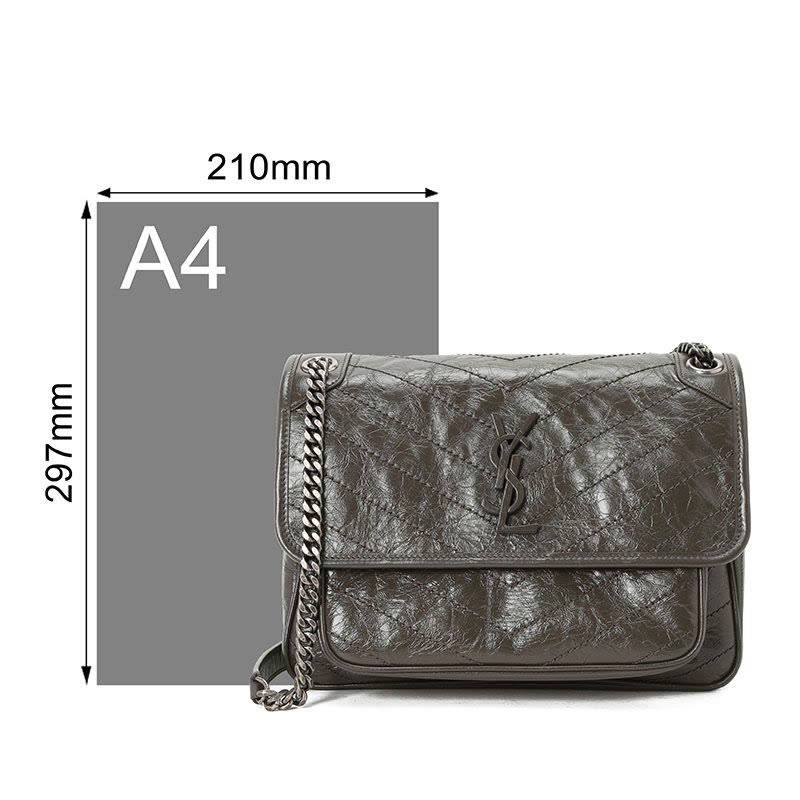 YSL 圣罗兰 NIKI 口盖包 字母LOGO 褶皱皮 633158图片