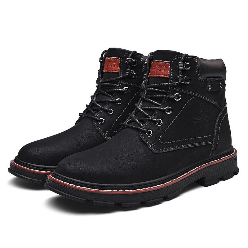 卡帝乐鳄鱼cartelo男靴时尚潮流马丁靴男士英伦工装靴复古中高帮靴子