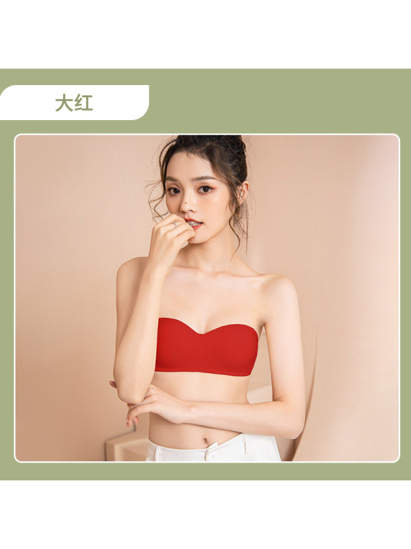 Ceba无肩带内衣女士小胸聚拢防滑裹胸无痕防走光抹胸婚纱礼服隐形文胸