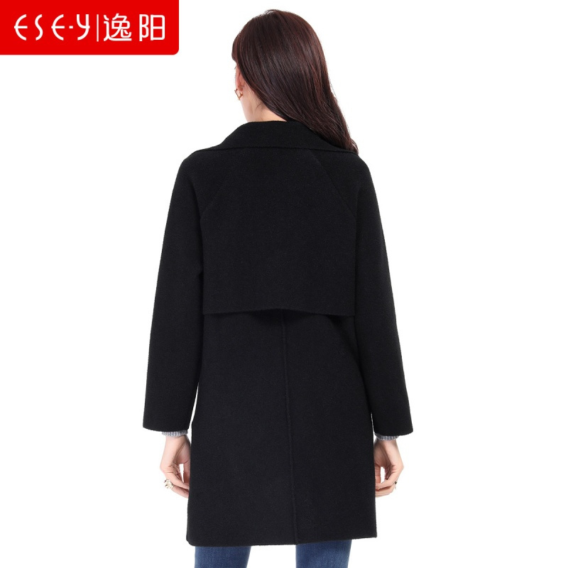 秋冬新款韩版宽松呢子大衣上衣外套女
