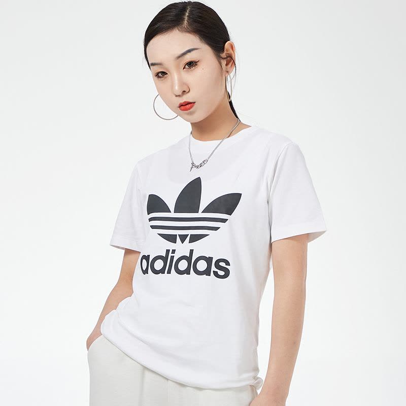 阿迪达斯三叶草短袖女旗舰2021春季运动休闲圆领T恤女GN2899图片