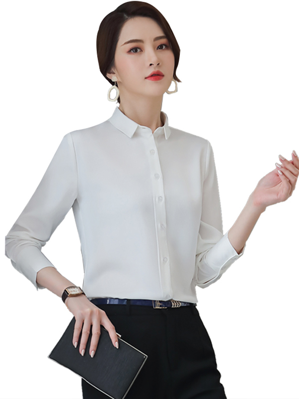 罗蒙衬衫女长袖衬衫商务正装工作上班职业纯色百搭打底衬衣_aKGEU3