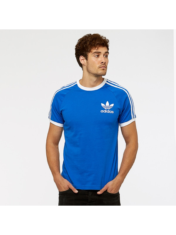 Adidas阿迪达斯Trefoilcalifornia男款T恤蓝色白色-BQ7552