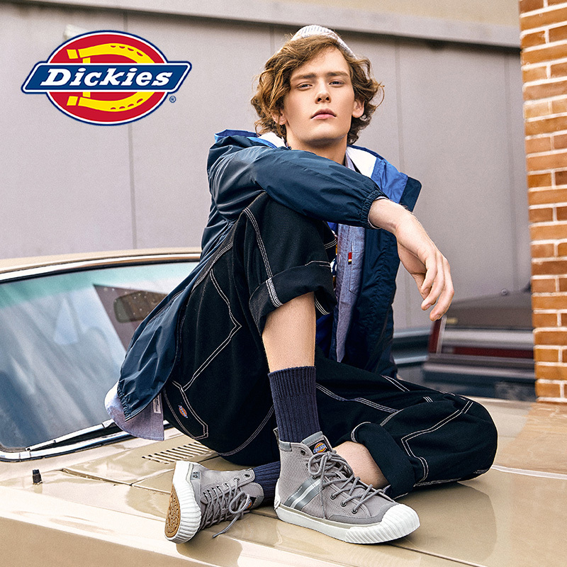 Dickies男鞋春秋季新款高帮帆布鞋男潮流韩版板鞋百搭透气休闲鞋193M50LXS8A