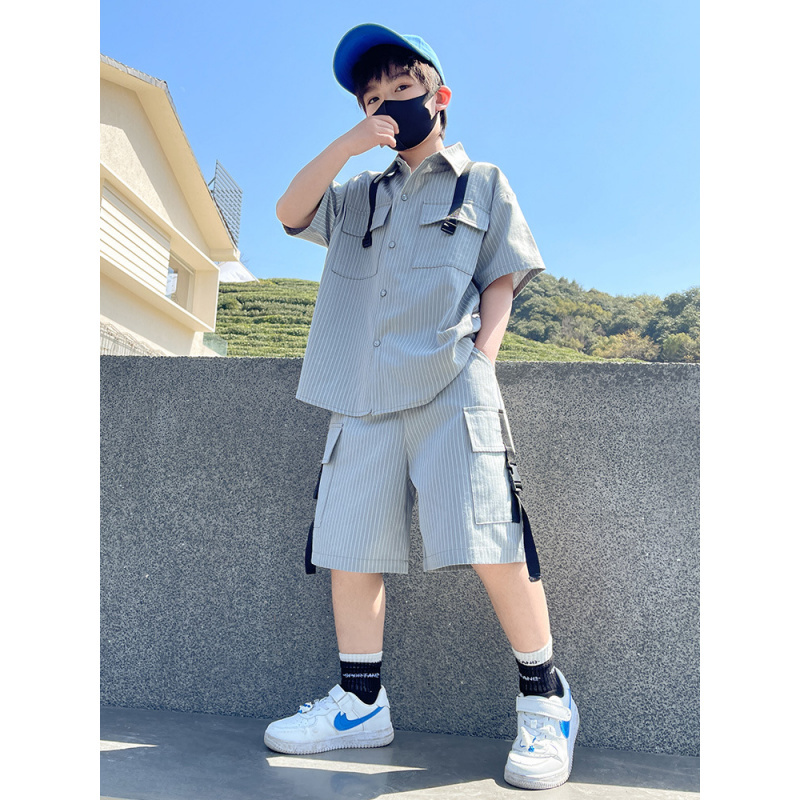 男童套装夏季2025新款儿童夏装运动中大童衣服短袖帅气网红童装潮