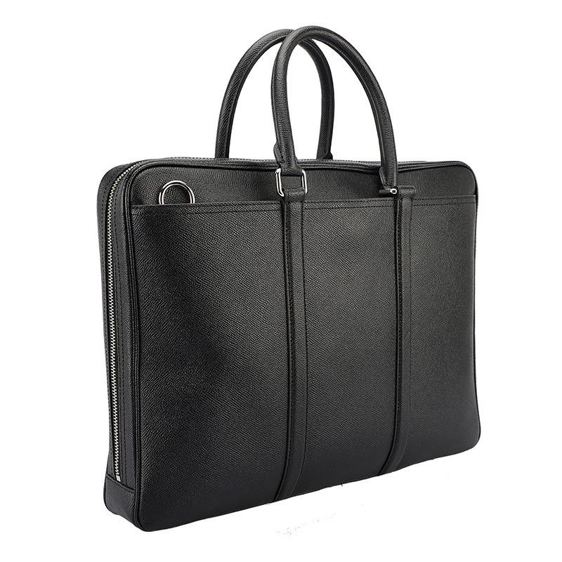 COACH 蔻驰 奢侈品 男士黑色皮革手提肩背斜挎公文包