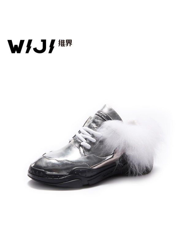 WIJI2018秋冬新款潮流炫酷休闲鞋圆头个性时尚耐磨透气舒适女鞋女