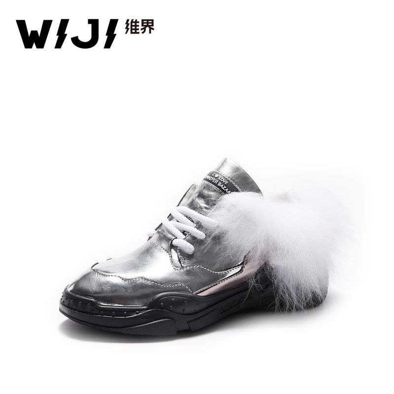 WIJI2018秋冬新款潮流炫酷休闲鞋圆头个性时尚耐磨透气舒适女鞋女图片