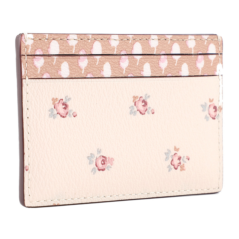 COACH 蔻驰 奢侈品 女士粉色印花皮革卡包卡夹