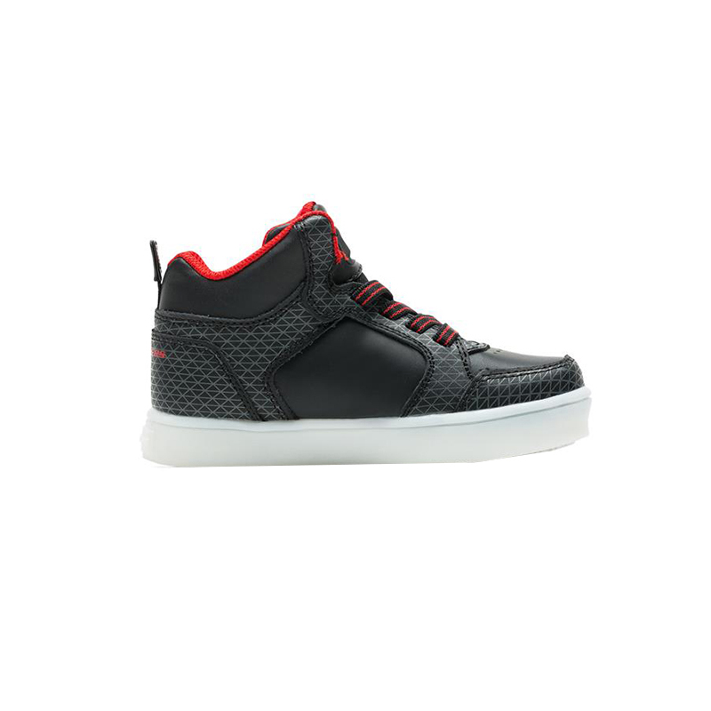Skechers斯凯奇男童鞋 炫酷闪灯皮革撞色时尚休闲运动 90604L