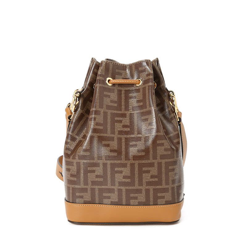 预订 FENDI芬迪 MON TRESOR水桶包 FF标识老花款8BT298金扣图片