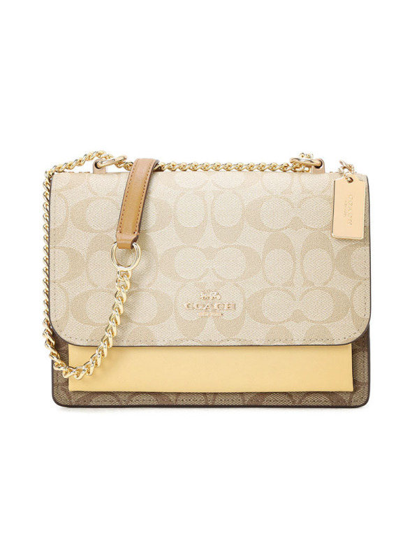 COACH KLARE 口盖包 字母马车标 织物拼皮 C4457