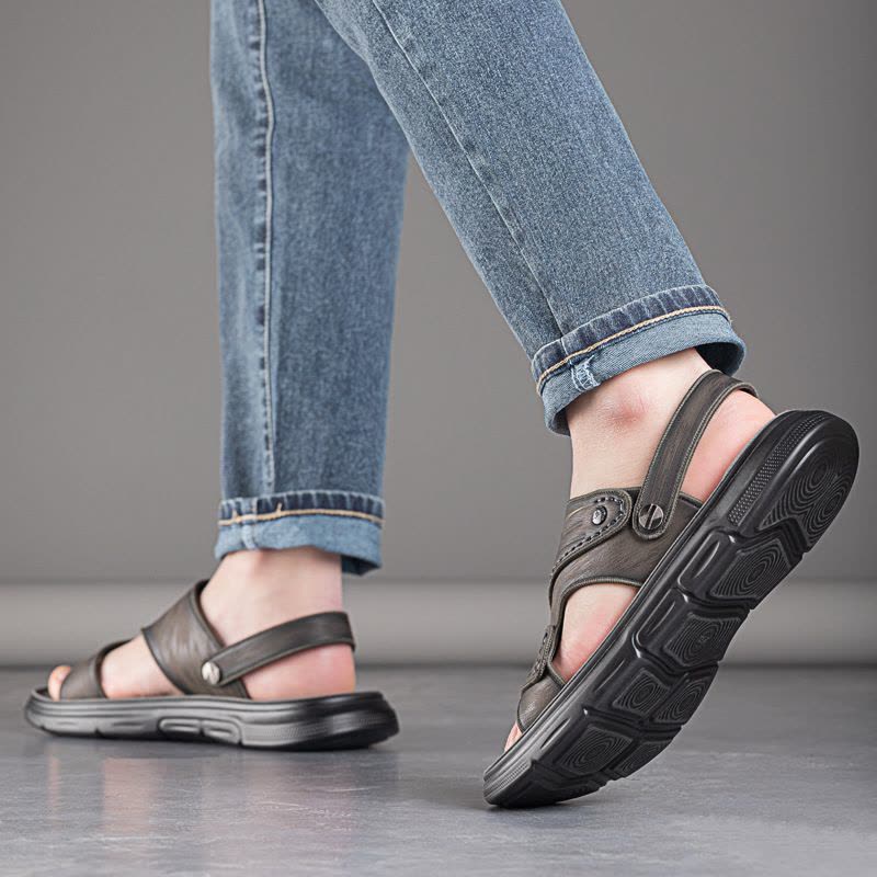 凉鞋男新款时尚潮流乳胶软底男士拖鞋休闲防滑沙滩鞋男鞋图片