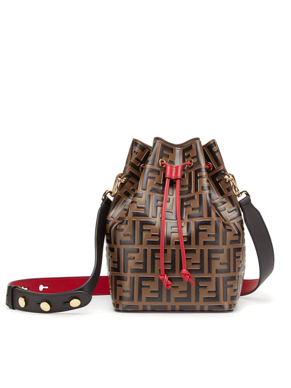 预售 FENDI MON TRESOR 水桶包 FF标识 老花款 8BT298 女士单肩手提斜挎包