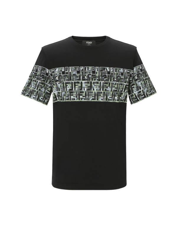 芬迪(FENDI T恤 FF标识FAF532 男士T恤